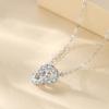 Jin Hongyu Colar de Anel Duplo Completo com Diamantes Feminino 925 Prata Esterlina All-Match Light Luxo Simples Pingente de Celebridade da Internet Estilo Coreano em Corrente de Clavícula