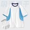 Camiseta de Manga Curta de Verão para Crianças Top Esportivo Refrescante Respirável Secagem Rápida Absorção de Umidade Roupas Soltas de Verão Roupas Color Block Vestuário Infantil