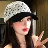 Gorra de béisbol de color block con estampado de estrellas para mujer, moderna y única, hace que la cara se vea más pequeña, sombrero octagonal, protección solar, visera, gorra de pico de pato