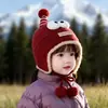 Gorro Infantil Invierno Rojo Festivo Año Nuevo Lana Bebé Lindo Estilo Coreano Engrosado Cálido Protección Orejas Gorro Moderno