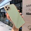 Adequado para capa de celular Apple 12/11 com borda reta galvanizada capa protetora all-inclusive para lente iphone15pro 13/XS macia