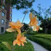 3 Arreglos Florales Artificiales Pequeños de Lirios para Decoración de Piso de Salón de Bodas, Decoraciones de Techos Altos, Decoración del Hogar y Flores Artificiales para Centros Comerciales