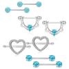 Novo Conjunto de 4 Pares de Piercings de Mamilo da Amazon, 4 Cores Opcionais, Combinação de Conjuntos, Joias de Piercing de Aço Inoxidável Europeu e Americano