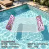 Nueva Hamaca de Agua Doble Tubo con Hojas Tropicales Entretenimiento de Juego Acuático para Piscina Flotador Inflable Espesado para una Persona