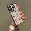 Case de Celular Listrado de Coração Mais Vendido na Shopee para iPhone 17 com Furo Grande, Moldura Preta, Case Transparente 15, Capa Protetora, Atacado, Personalização