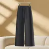 Calça Casual Versátil de Caimento Fluido com Barra Reta Feminina 2026 Outono/Inverno Novo Estilo Solta de Cintura Alta Longa Elegante para o Trabalho Calça de Barra Larga