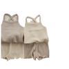 Ins estilo coreano cor sólida alça de ombro transversal simples terno meninas alcinha + shorts verão refrescante respirável versátil roupas infantis