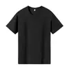 Roupa Masculina de Verão Camiseta de Manga Curta 180g Algodão Puro Camisa Básica Lisa Solta Masculina Camiseta de Marca Tendência Roupas Brancas