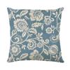 Funda de almohada a cuadros con diseño retro de rosas en crema y azul, para el hogar, el sofá y la oficina.