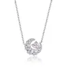 Fan Qi El Más Vendido Mismo Estilo Serie Corazón de Ensueño Luna Cadena para el Cuello Diamante Rosa Colgante de Amor Collar de Plata de Ley s999 Joyería para Niñas