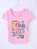 Camiseta de niña con patrón popular transfronterizo que se puede hacer DIY 4-14 años de edad con estampado de dibujos animados para niñas deportiva y de ocio tops de color puro