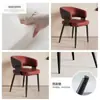 Silla de Comedor Minimalista Italiana Negra Lujo Ligero Moderno Diseñador Respaldo Hotel de Gama Alta Hogar Isla Sillón