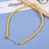 Collar de Cadena de Clavícula de Perlas para Mujer, Estilo Ins de Lujo Ligero, Colorido de Gama Alta, Cadena de Clavícula Elegante y con Estilo de Moda Francesa