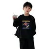 Camiseta de manga larga de algodón puro para niños, para primavera y otoño, camiseta interior para niños, top elegante con estampado de dibujos animados para niños mayores
