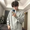 Sudadera Blanca Estilo Americano con Cuello Henley para Hombre, Otoño e Invierno, Forro Polar, Engrosada, Manga Larga, Hombro Normal, Capa Base Resistente