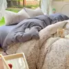 Set de cuatro piezas de algodón de grado A para maternidad e infantil, sábana para dormir desnudo, funda de edredón, gorro de cama, juego de tres piezas para dormitorio de estudiantes, estilo ins, juego de algodón puro