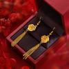 Nuevos Pendientes de Flor de Boda Elegantes Chapados en Oro Arena Vietnamita con Gancho para la Oreja Pendientes de Boda Oro de Imitación