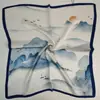 Novo Lenço Quadrado Versátil Rao Yun 53 Primavera/Verão 100% Seda Crepe Cetim Feminino com Padrão Floral Geométrico e Diferentes Estilos de Cor