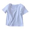 Camiseta Lisa de Manga Corta con Cuello en V Tendencia 2026 Estilo Europeo y Americano Crop Top Top Delgado de Manga Corta Verano Nuevo Cintura Alta Ropa para Mujer Venta al por Mayor