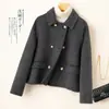 Abrigo de Lana Doble Faz Ajustado Estilo Chanel para Mujer, Versión Corta para Figuras Petite, Nuevo Abrigo de Lana Pura Otoño e Invierno 2026 para Mujer