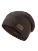 Gorro de lana tejido europeo y americano para hombres y mujeres, cálido de invierno, con felpa, gorro para el frío, la circunferencia de cabeza grande hace que la cara se vea más pequeña, gorro holgado, protección contra el frío, protección para los oídos