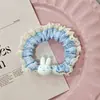 Doce Tiara de Renda para Crianças, Elástico de Cabelo Fofo de Coelho Miffy, Corda de Cabelo Alta Elástica para Meninas, Acessório de Cabelo