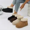 Zapatos de comercio exterior, antideslizantes, botas de nieve con forma de papa, sin venta al por mayor, botas de media pantorrilla, forradas de felpa, con pelo integrado, engrosadas para abrigar, forradas de felpa, invierno