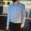 Camisa Masculina de Luxo Leve Manga Longa Estilo Coreano Tendência Slim Fit 2026 Nova Casual Descolada Camisa Temporada Primavera e Outono Top