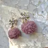 "Coleção de Brincos de Pelúcia" Atmosfera Outono e Inverno Brincos com Pingente de Bola de Pelo Design de Alto Padrão para Mulheres Brincos de Réveillon