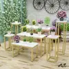 Floristería Estante de Exhibición de Flores Cubo de Flores Set Simple de Flores Exposición de Flores de Pie de Hierro Mesa Alta y Baja Escalera Multinivel