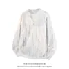 Camiseta masculina de outono da moda, tie-dye texturizado personalizado para homens e adolescentes, falsa peça dupla, solta e confortável