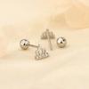 Aretes de tuerca 925 para mujer, simples, elegantes, artísticos, nuevos, corona, tapa de rosca, giro, dormir sin picar, perforación de oreja moderna