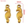 Pingente de Aço Inoxidável Banhado a Ouro 18K Coração Bolsa Casa Elemento Oceano Material para Pulseira Colar Brincos DIY