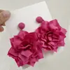 Acessórios Yongge Europeu e Americano Transfronteiriço Tecido Grande Flor de Rosa Brincos Estilo Dopamina Férias Brinco Floral Atacado