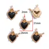 DIY Aleación de Goteo de Aceite Estilo Gótico Retro Colgante de Corazón con Alas Cruz Colgante para Pulsera Llavero W644