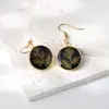 Pendientes de Acero Inoxidable con Hojas de Arce de Planta Real de Estilo Nuevo de Verano Transfronterizos Pendientes de Flor Eterna Resina de Colores Flor Real Colgantes Pequeños