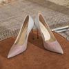 Talla Pequeña 313233 Tacones Altos Franceses Zapatos de Punta para Banquete Estilo Hada Nuevo para Mujer 2023 Talla Grande 41-43