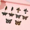Aleación de Mariposa Negra, Dorada y Plateada Esmalte Joyería Accesorios DIY Collar Pulsera Colgante Hecho a Mano Materiales