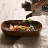 Suporte de Guardanapo de Madeira Estilo Japonês em Forma de Casco Ke Mu Prato Retangular Bandeja Pequena de Madeira Maciça Prato de Sushi Prato de Frutas Secas