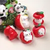 Accesorios de resina para manualidades de dibujos animados: Pinzas para el pelo, hebillas de zapatos, llaveros, colgantes y accesorios de gel de crema de gato manzana roja 3D