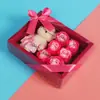 Oso Rosa Flor de Simulación Caja de Regalo para el Día de San Valentín Cumpleaños Ramo de Novia Boda Decoración DIY para el Hogar Ramo