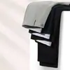 Pantalones Casuales para Hombre Primavera/Verano Pantalones de Traje Rectos de Seda Cintura Elástica Delgados No Planchar Sensación de Hielo Pantalones de Lino para Hombres Jóvenes