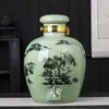 Jarra de Vino Cerámica Jingdezhen 10kg 20kg 30kg 25kg con Grifo para Licor Casero y Recipiente para Aceite Vegetal
