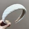 Liquidação para Retro Xadrez Elegante Cor Combinando Cabelo Hoop Feminino High-end Cranial Top Simples Headband All-match Headwear