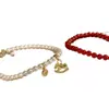 El Dinero Fluirá Pronto~ Pulsera Apilable de Perlas Moneda Pony Hielo Triturado Dorado de Año Nuevo, Joyería de Alta Gama con Temática del Zodiaco