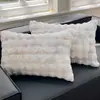 Par de Fronhas de Pelúcia de Pelo de Coelho para Inverno, Fronhas Espessadas de Veludo Leite, Enchimentos de Almofada de Fleece Coral, Peça Única