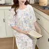 2023 pijamas de verão novo casa roupas pastorais estilo coreano pequeno floral plus grande tamanho comércio exterior mulheres grávidas camisola