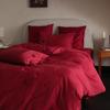 Hay Buenas Noticias en Casa_Juego de Cuatro Piezas Boda Roja, Funda de Edredón Jacquard Teñido en Hilo de Algodón Puro, Ropa de Cama para Boda