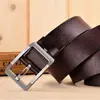 Cinto Masculino Simples com Fivela de Liga Metálica, Cinto de Couro Casual Versátil, Cinto para Terno com Elementos Geométricos