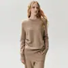 100% caxemira, nova coleção outono/inverno 2026, suéter de tricô feminino com gola redonda, mangas compridas, simples e versátil, peça básica de tricô lisa